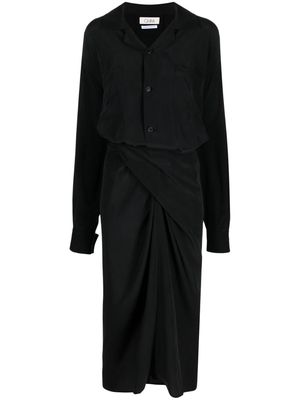 QUIRA long-sleeve button-fastening dress - Black