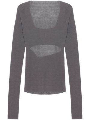 QUIRA long-sleeve ribbed-knit top - Grey