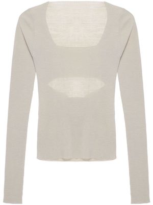 QUIRA long-sleeve ribbed-knit top - Neutrals