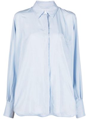 QUIRA long-sleeve silk shirt - Blue
