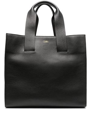 QUIRA Pandora rectangle-shape leather tote bag - Black