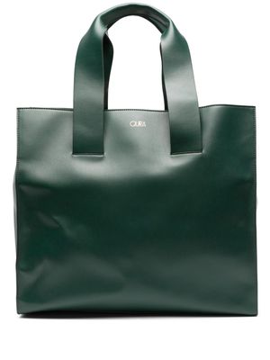 QUIRA Pandora rectangle-shape leather tote bag - Green