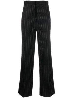 QUIRA pinstripe-pattern wide-leg trousers - Black