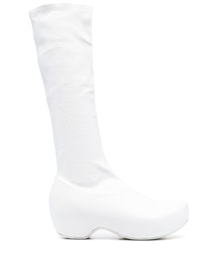 QUIRA platform-sole calf leather boots - White