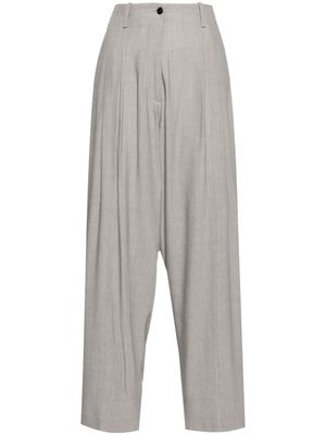 QUIRA pleat-detail wide-leg trousers - Grey