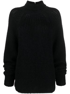 QUIRA roll-neck chunky-knit oversized jumper - Black