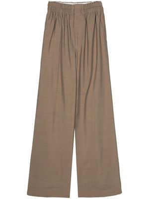 QUIRA textured wide trousers - Brown