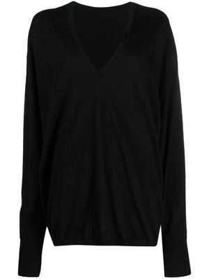 QUIRA virgin-wool V-neck jumper - Black