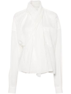 QUIRA Wrap B-Up cotton shirt - White