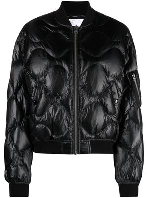 R13 band-collar padded jacket - Black