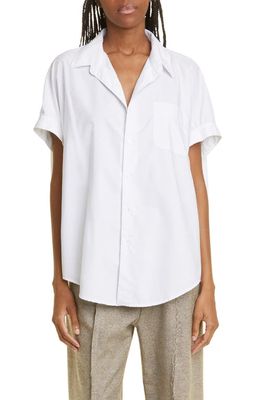 R13 Boxy Button-Up Shirt in White