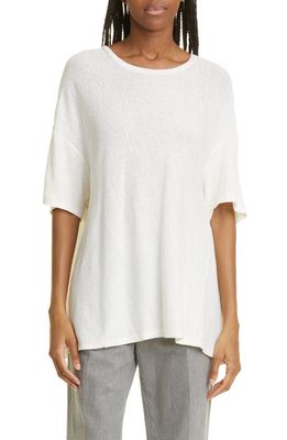 R13 Boxy Cotton & Cashmere T-Shirt in White