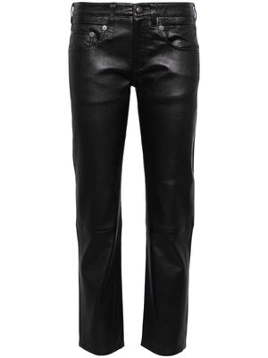R13 Boy Straight leather trousers - Black