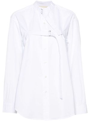 R13 buckle-fastening cotton shirt - White