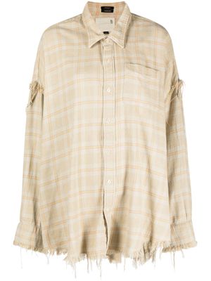 R13 check-pattern cotton shirt - Neutrals