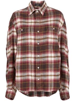 R13 checked long-sleeved shirt - Red