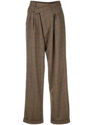 R13 checked relaxed trousers - Green