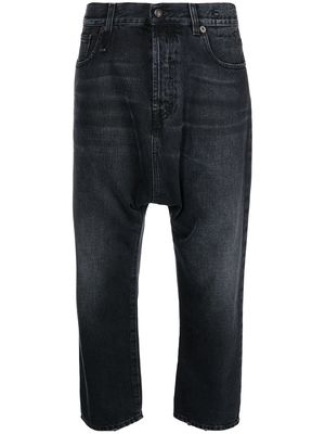 R13 cropped drop-crotch jeans - Black