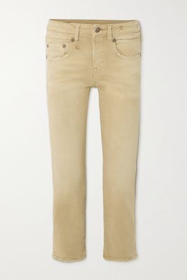 R13 - Cropped Low-rise Straight-leg Jeans - Green