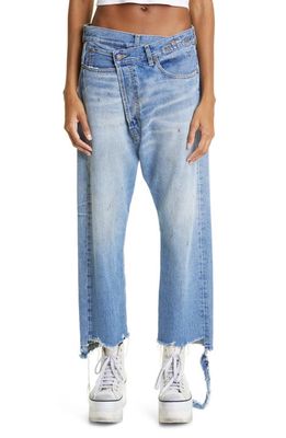 R13 Crossover Distressed Jeans in Turner Blue