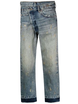 R13 Crossover high-rise cropped jeans - Blue