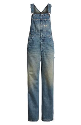 R13 D'arcy Relaxed Wide Leg Overalls in Clinton Blue