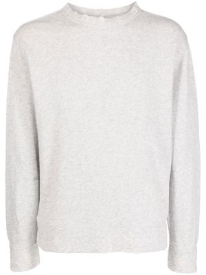 R13 distressed crew-neck sweater - Grey