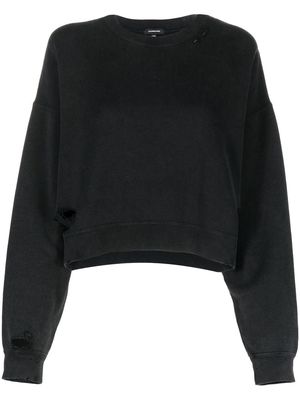 R13 distressed crew-neck sweatshirt - Black