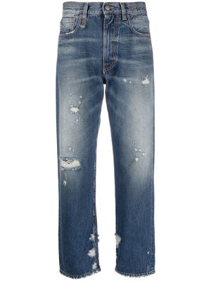 R13 distressed high-waist jeans - Blue