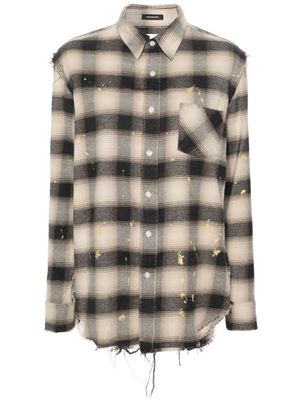 R13 exposed-seams checked shirt - Neutrals