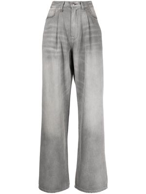 R13 faded-effect high-waist jeans - Grey