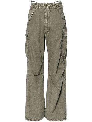 R13 garment-dyed cotton trousers - Green