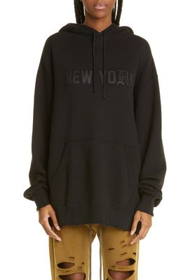 R13 Gender Inclusive Blackout Logo Graphic Hoodie in R13 New York