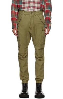 R13 Green Military Cargo Pants