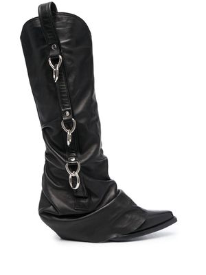 R13 harness cowboy boots - Black