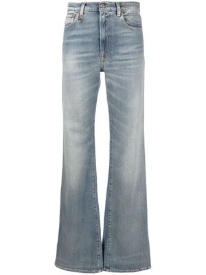 R13 high-waist stonewashed wide-leg jeans - Blue