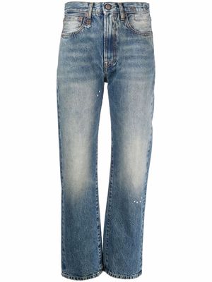 R13 high-waisted cropped jeans - Blue