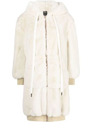 R13 hooded faux-fur coat - Neutrals