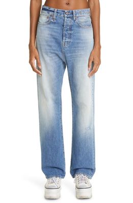R13 Izzy Drop Crotch Straight Leg Jeans in Irving Blue