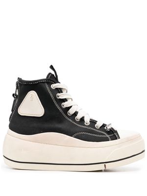 R13 lace-up hi-top sneakers - Black
