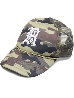 R13 logo-embroidered camouflage-print cap - Green