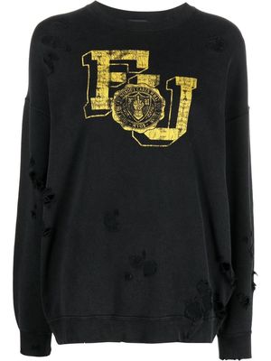 R13 logo-print distressed sweatshirt - Black