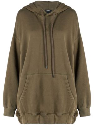 R13 longline drawstring hoodie - Green
