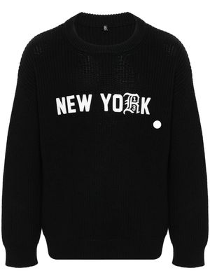 R13 New York-appliquécotton jumper - Black