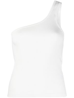 R13 one-shoulder ribbed tank top - White