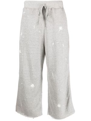 R13 paint splatter-detail cotton track pants - Grey