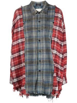 R13 panelled plaid-print shirt - Red