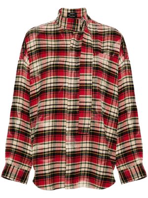 R13 plaid-check flannel shirt - Red
