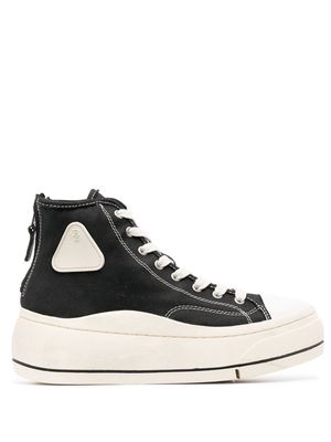 R13 platform high-top canvas sneakers - Black