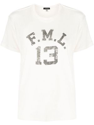 R13 printed short-sleeve T-shirt - White